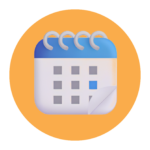 Icoon van een agenda dat de planning en het beginnen met de coachtaken symboliseert.